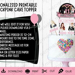 personalised printable blackpink cake topper blackpink etsy india