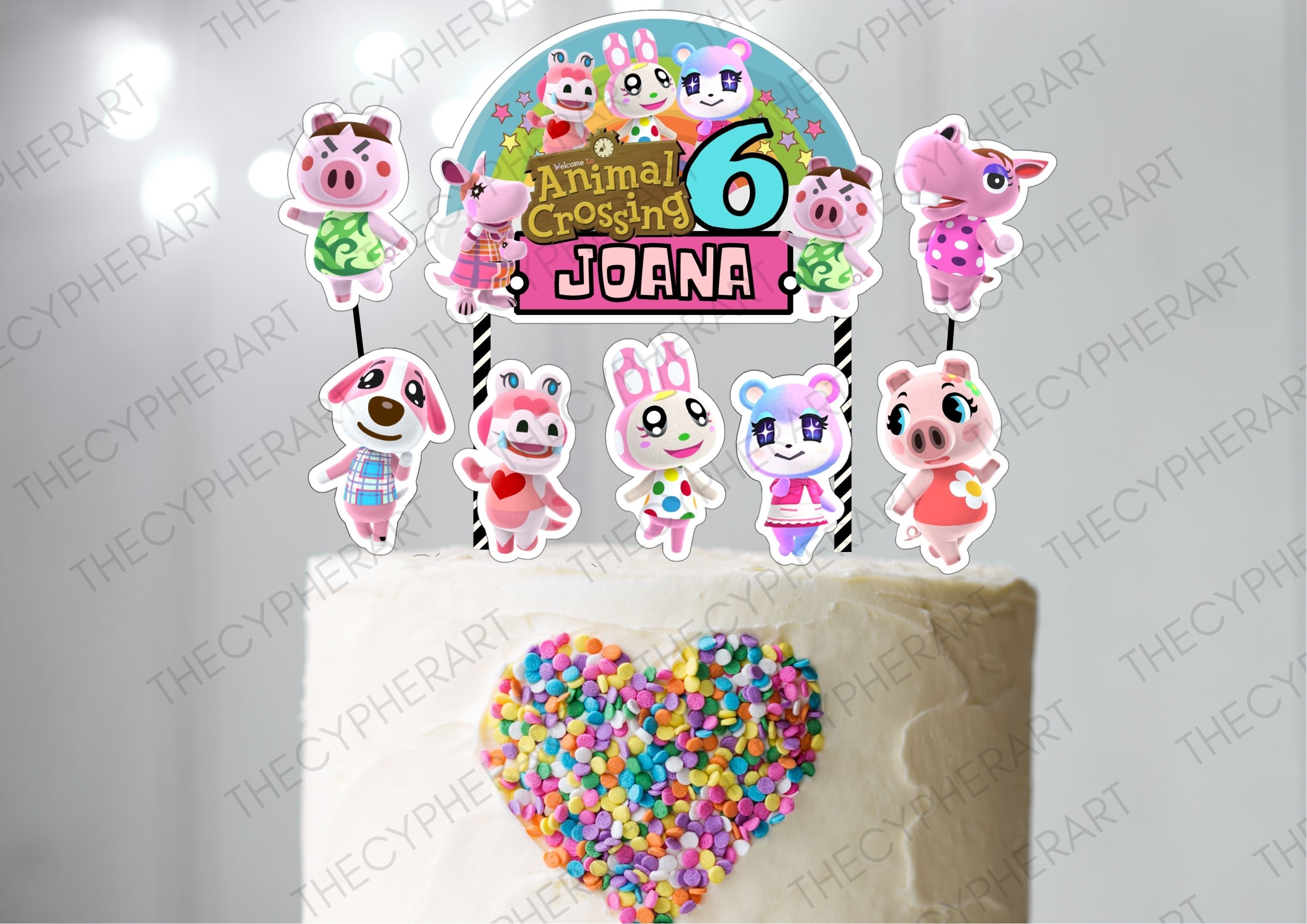 Personalised Printable Animal Crossing Cake Topper Animal Etsy