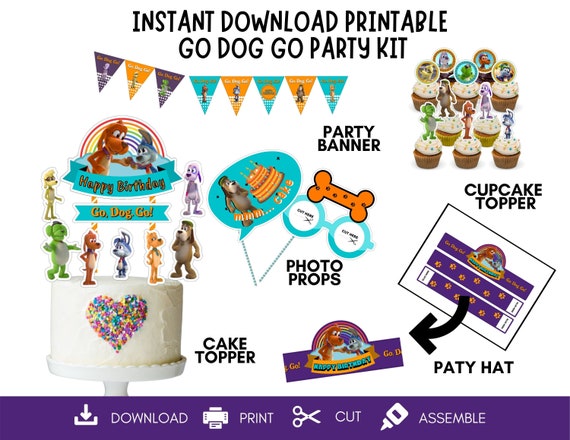 Printable Go Dog Go Party Kit Go Dog Go Cake Topper Go Dog | Etsy