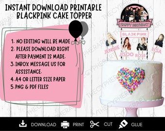 printable blackpink cake topper blackpink template blackpink etsy uk