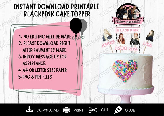 printable blackpink cake topper blackpink template blackpink etsy india