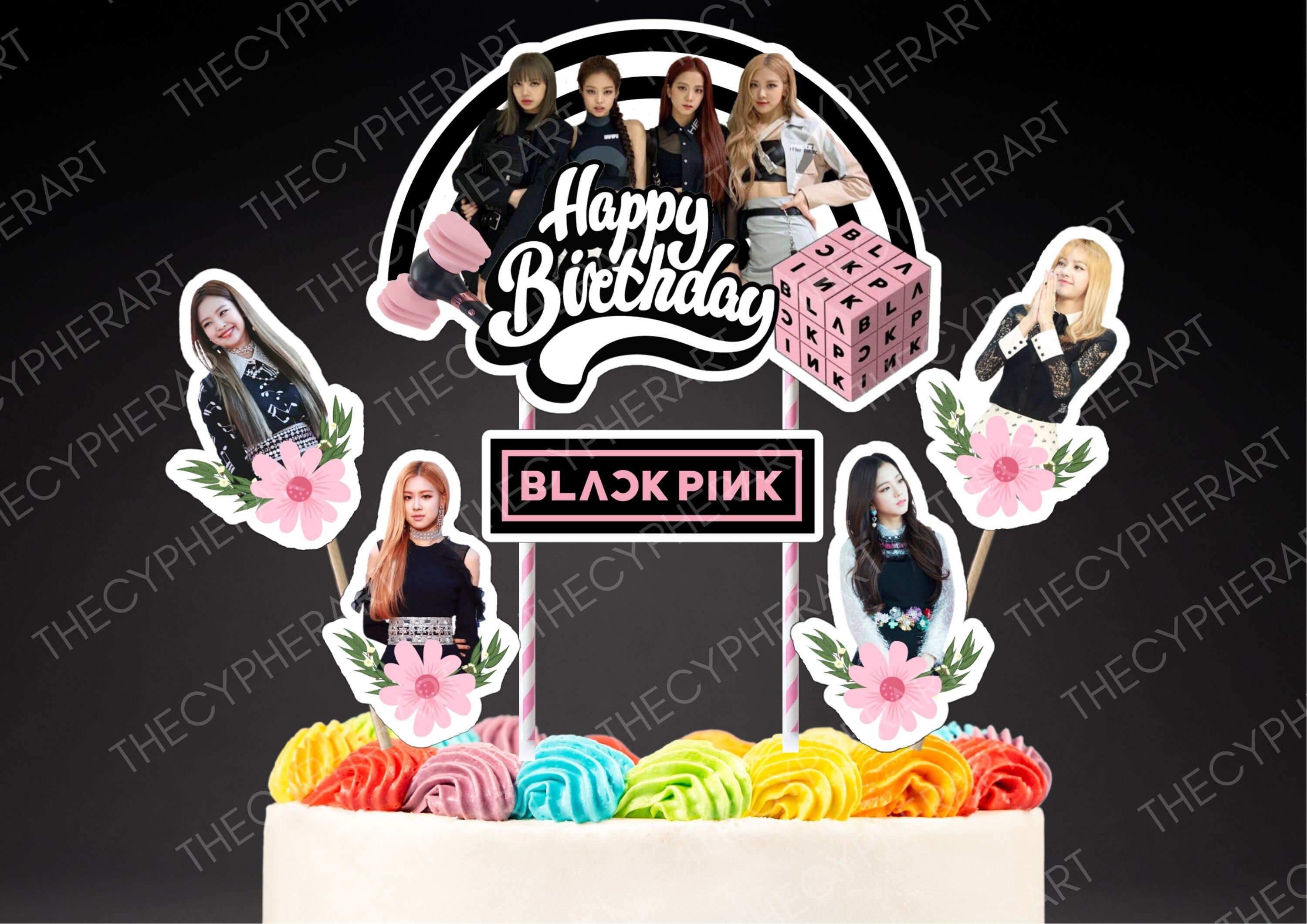 printable blackpink cake topper blackpink template blackpink etsy