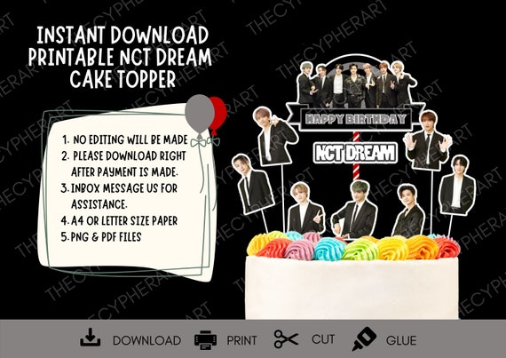 printable nct dream cake topper nct dream template nct dream etsy