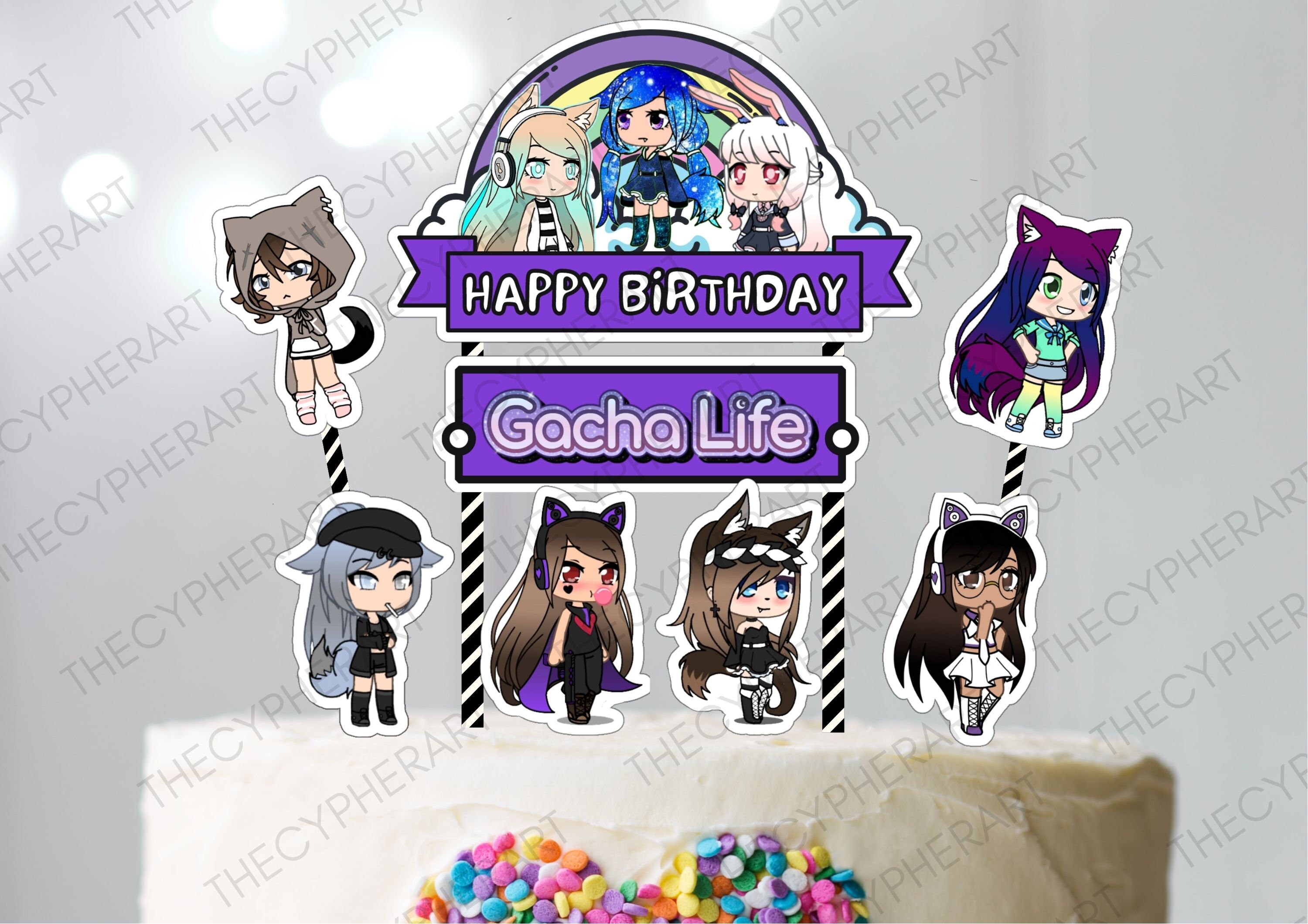 Printable Gacha Life Cake Topper Gacha Life Centerpiece Etsy