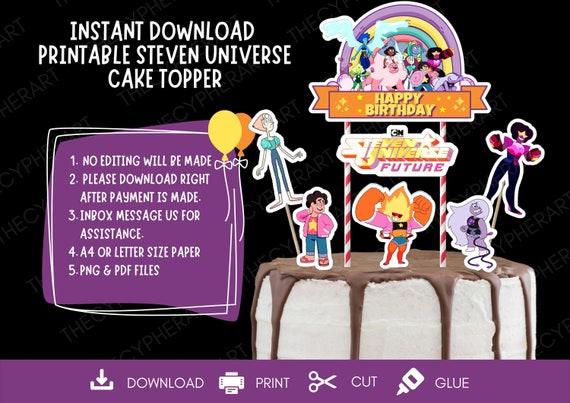printable steven universe topper steven universe centerpiece etsy australia