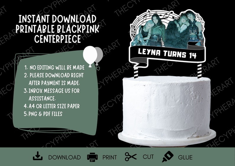 printable blackpink cake topper blackpink template blackpink etsy ireland