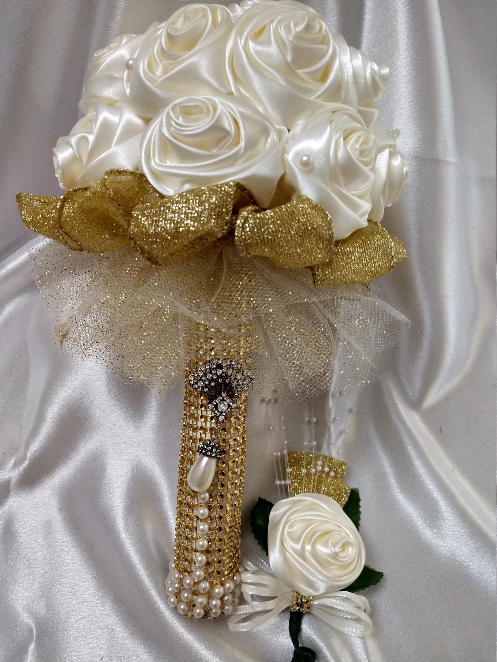 4-Piece Wedding Pkg. Cream Gold Elegant Vintage Glam Wedding | Etsy
