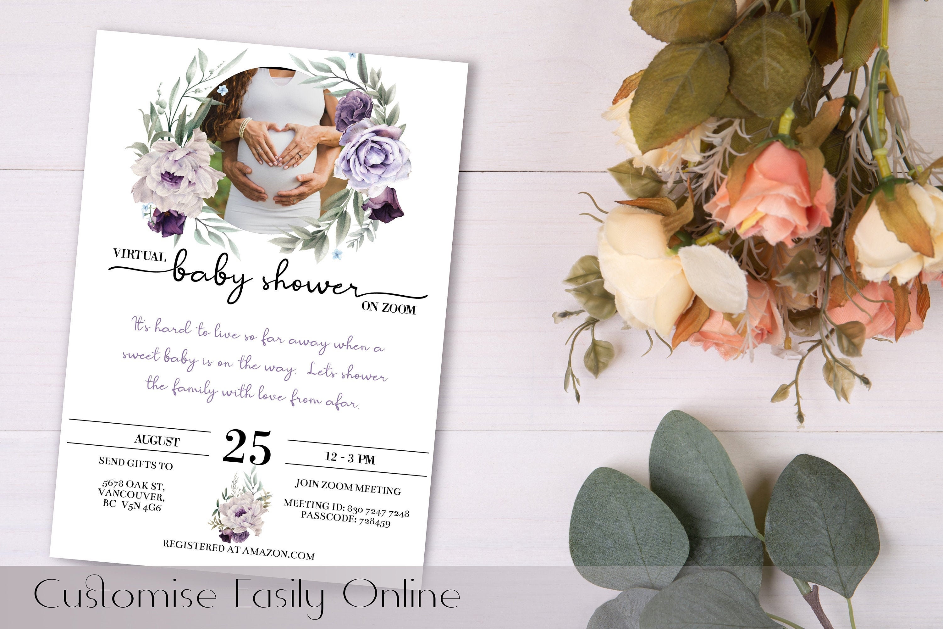 Foto Baby Shower Einladung Digital Shower Einladung Baby Etsy