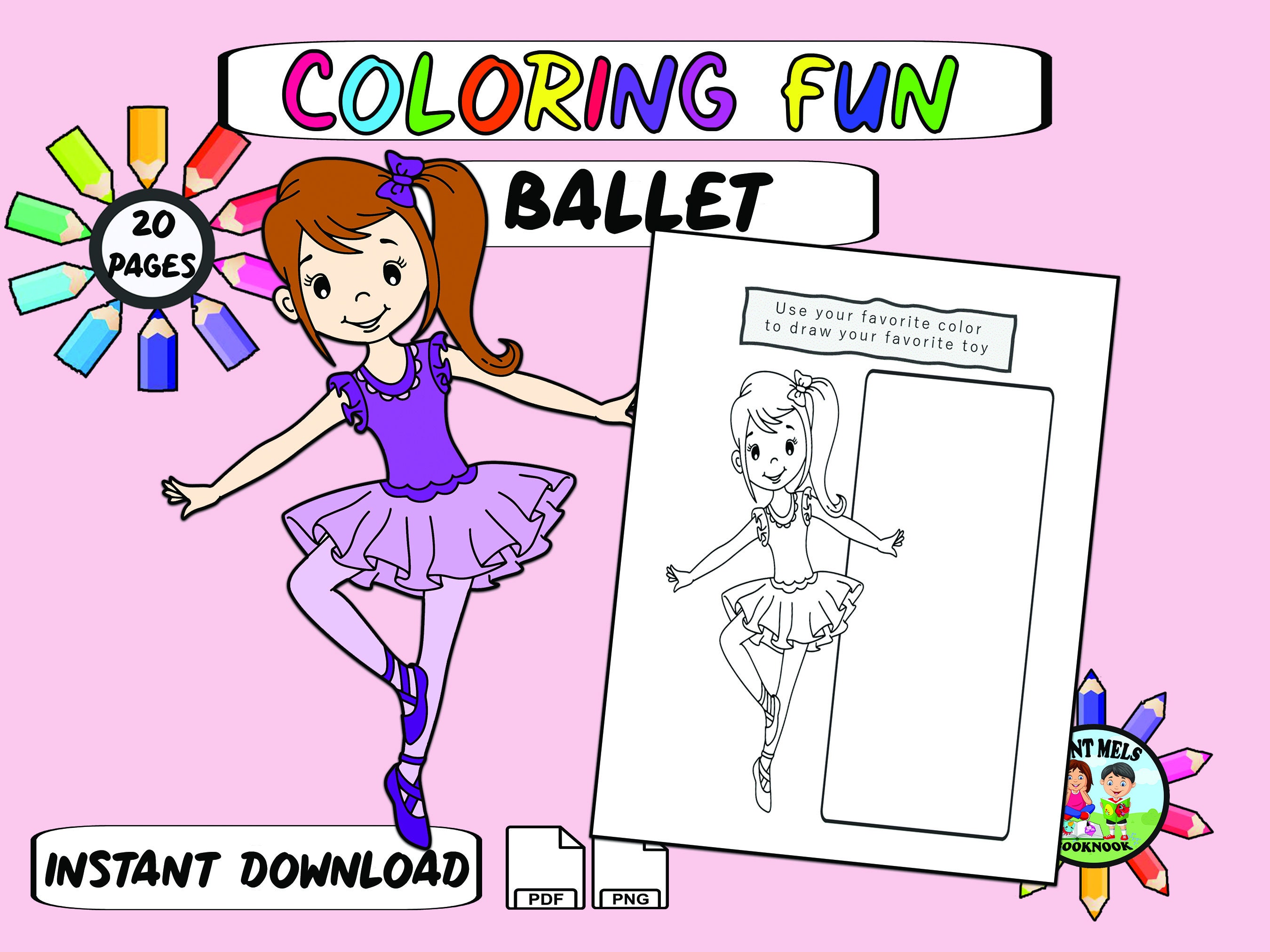 20 Ballet Dancer Coloring Pages, Volume 2 - Fun for Your Ballerina Who