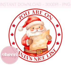 Elenco dei buoni di Babbo Natale PNG, Clipart di Natale, Adesivo Elenco dei buoni di Babbo Natale PNG Design, Elenco dei buoni di Babbo Natale Download istantaneo, Sublimazione UV Dtf