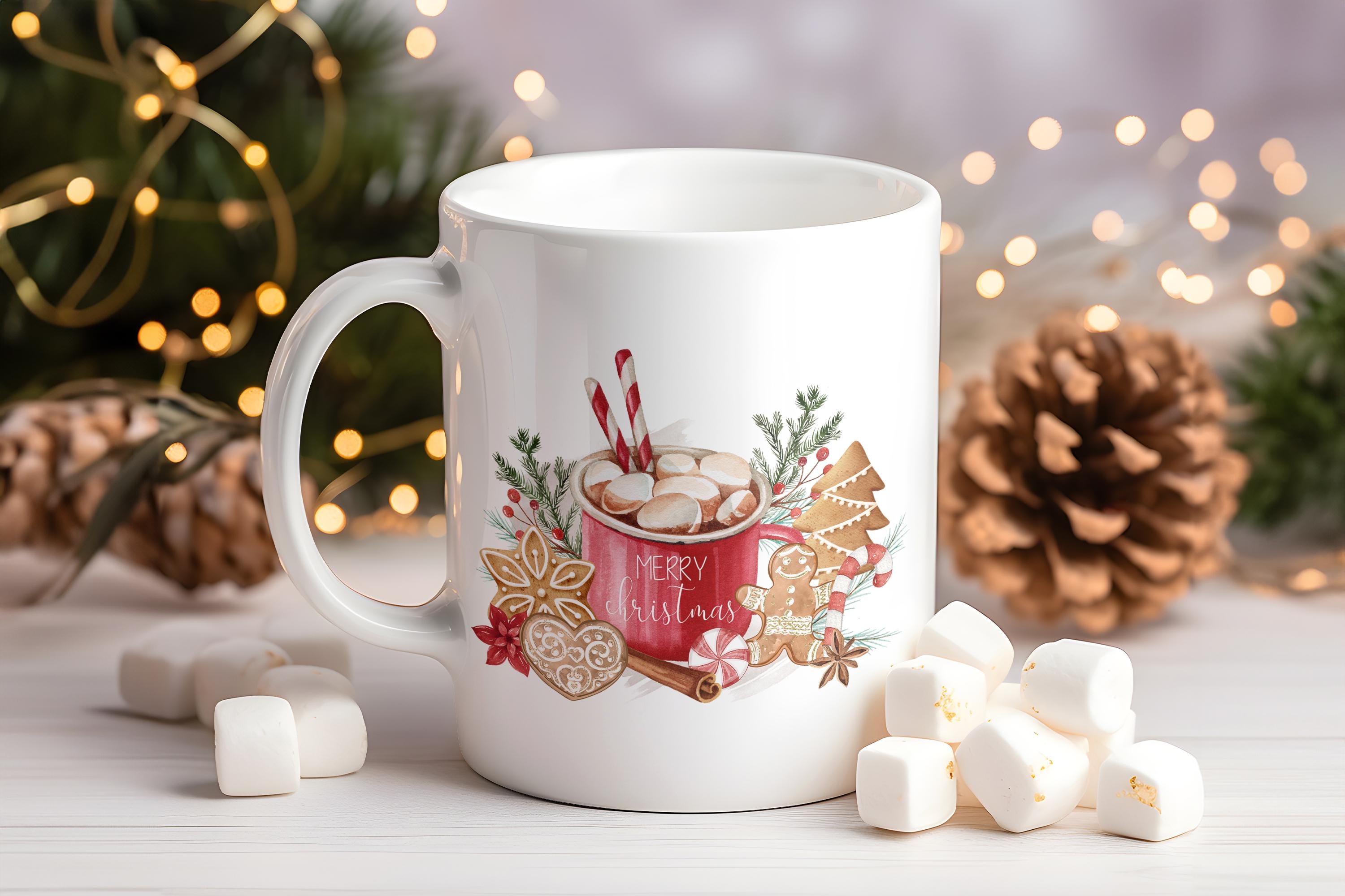 Red Christmas Hot Cocoa Mug PNG, Christmas Clipart, Christmas Card PNG ...