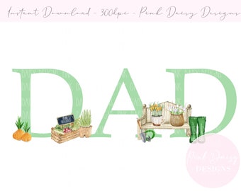 Dad Clipart, Gardening, allotment, Wellies, Rainboots, transparent clipart, instant download, personalise your own, sublimation gifts
