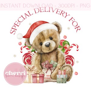 Speciale levering kerst clipart, xmas png instant digitale download, xmas sack design, sublimatie uvdtg print teddy, zuurstokken png