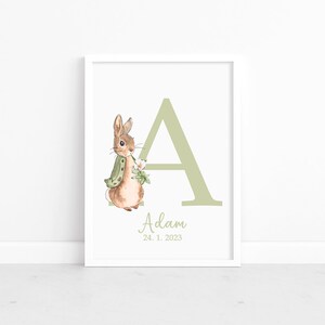 Peter Rabbit Green Rabbit Name Peter Rabbit Green Floral Alphabet PNG, Peter Rabbit 26 Individual ...