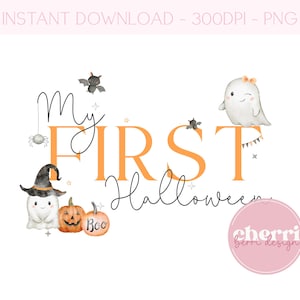Mein 1. erstes Halloween PNG, Baby-Halloween-Kürbis PNG, Halloween-Geist, Kürbisse Kranz, sofortiger digitaler Download, Sublimation Designs