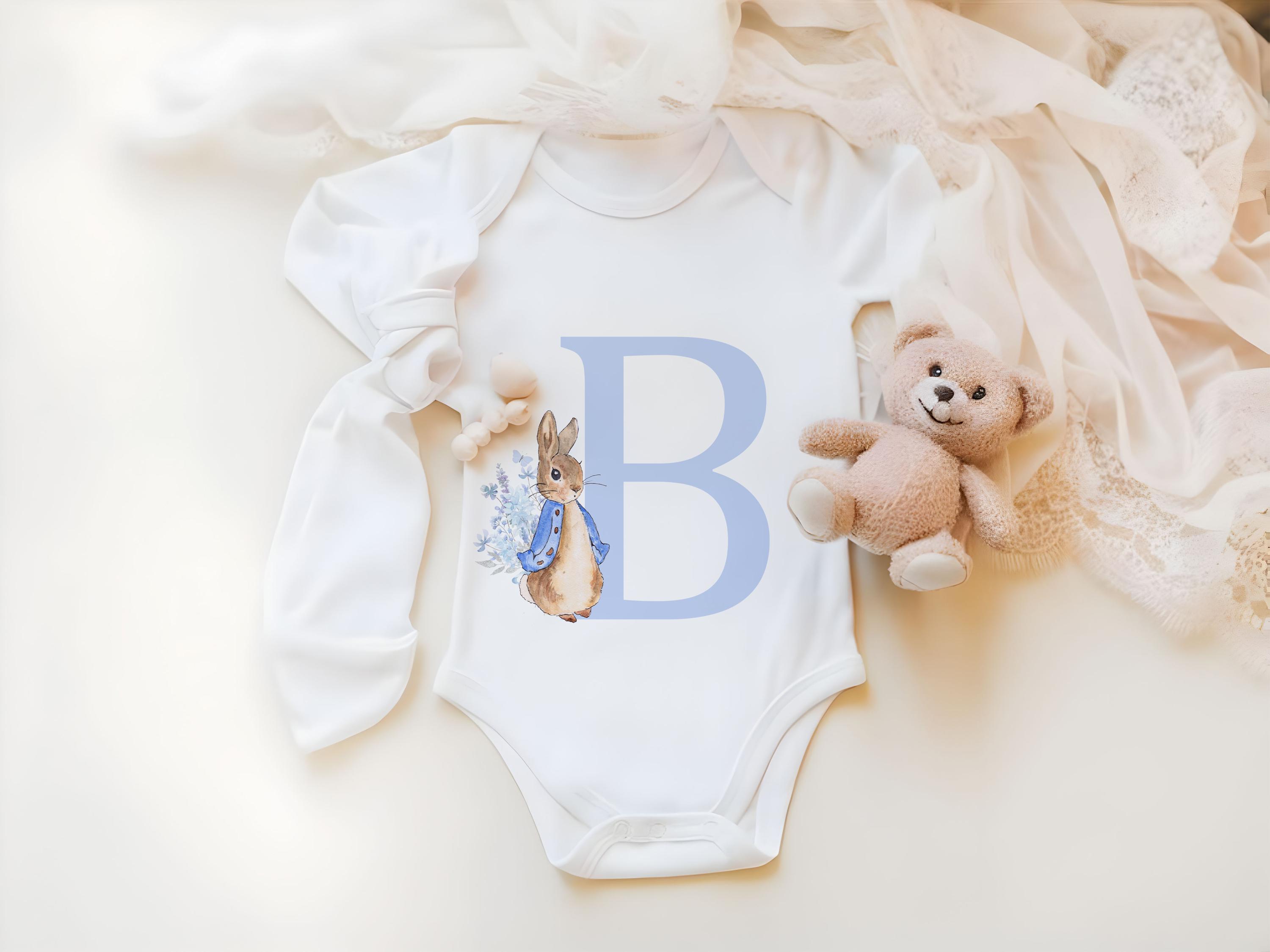 Peter Rabbit Blue Floral Alphabet and Numbers PNG, 26 Individual ...