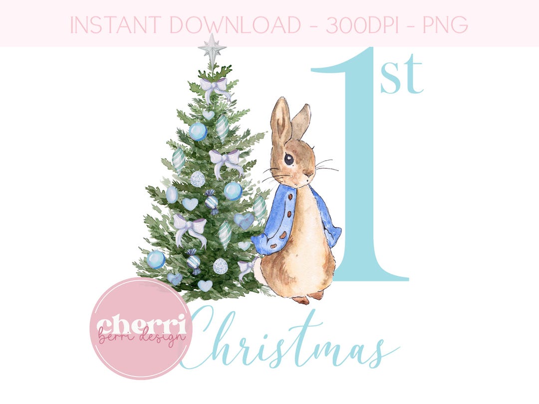 Peter Rabbit 1st Christmas PNG, Christmas Clipart, Christmas Card PNG ...