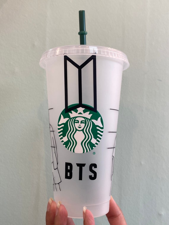 BTS Logo Inspired Reusable Personalised Starbucks Cold Coffee | Etsy