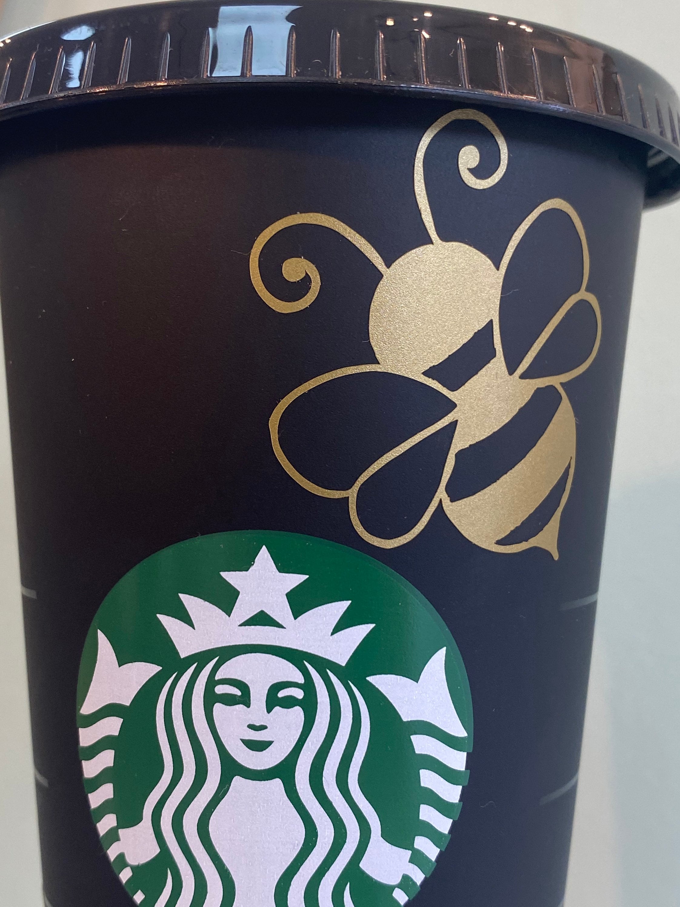 Reusable Matte black Starbucks cold coffee cup 24oz with lid Etsy