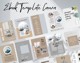 Canva e-boeksjabloon, bewerkbare werkmap, digitale download, voorbladsjabloon