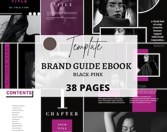 Sjabloon voor e-books met merkrichtlijn: sjabloon elegant - zwartroze - aangepast
