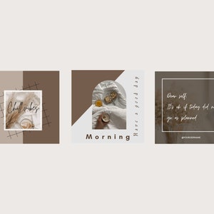 25 Instagram Post Templates | Canva Template - Beige and Brown Style - Etsy