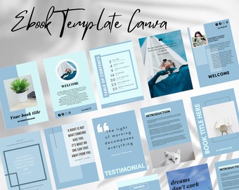 Bewerkbare e-boeksjabloon, elegant canvas met werkmapsjablonen, digitale download, zakelijke bloggers