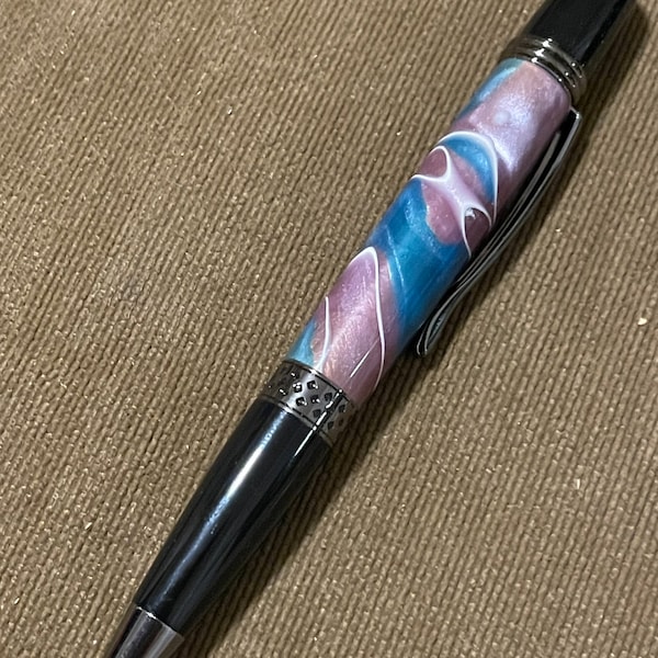 Custom Purple Swirl Resin Hand Made "Mesa" Ink Pen