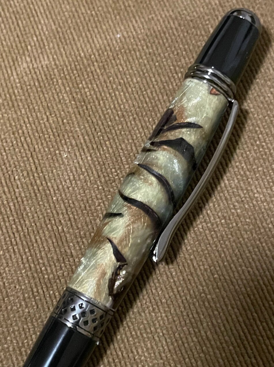 Tiger Pen Ink Custom Pine Cone and Resin Tiger Stripes