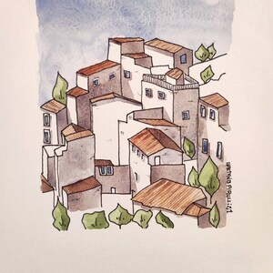Acquerello dipinto ad acquerello e marker