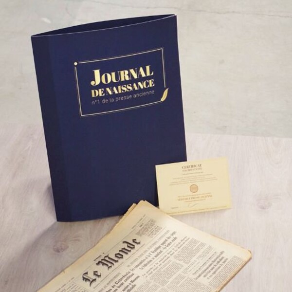 Journal Authentique du Jour de Naissance, idée cadeau vintage personnalisée