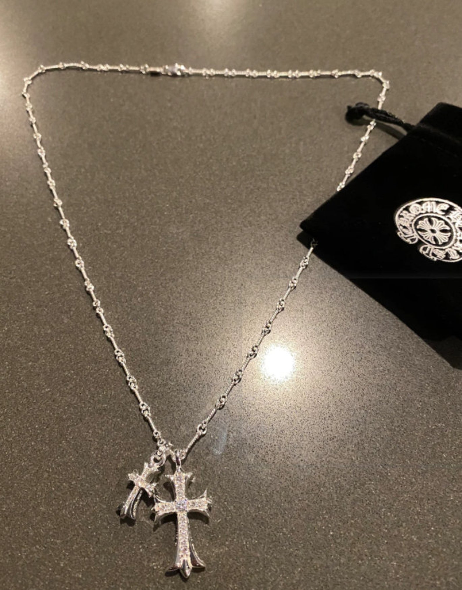 Chrome Hearts necklace cross style is very design cool and Etsy