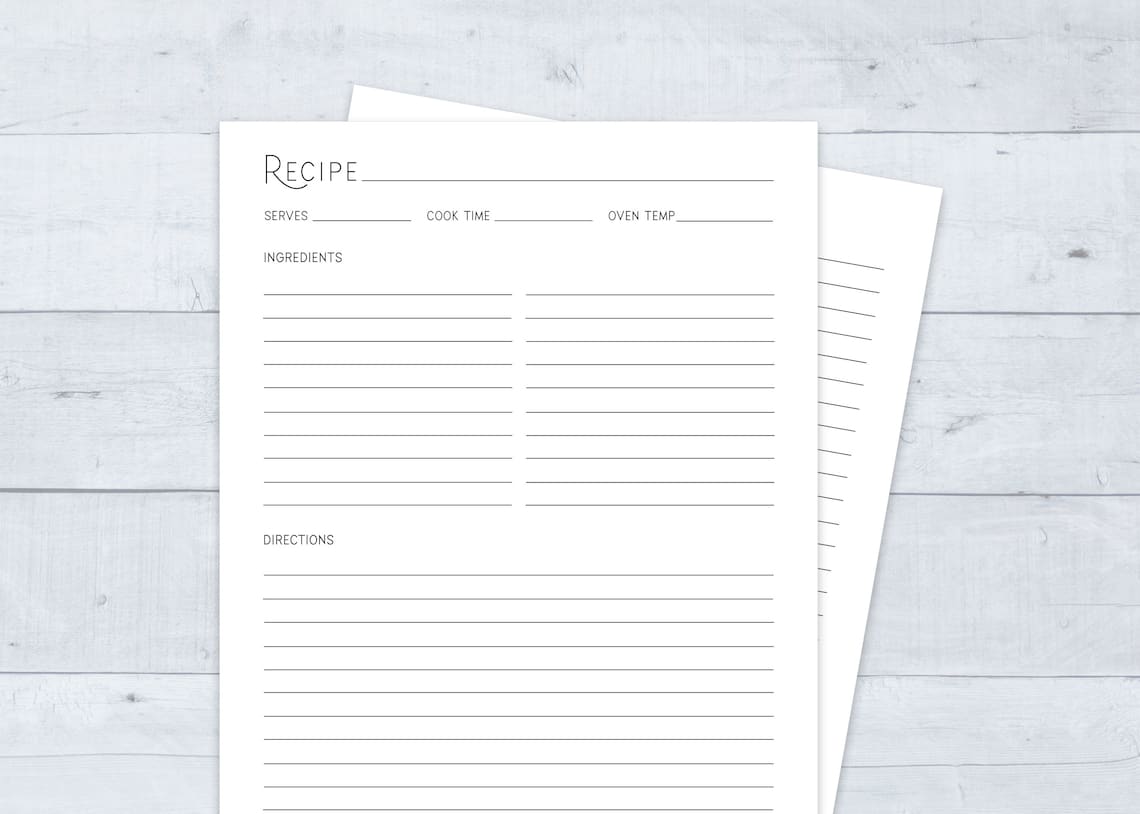 printable-8-5-x-11-recipe-page-with-minimalist-design-etsy