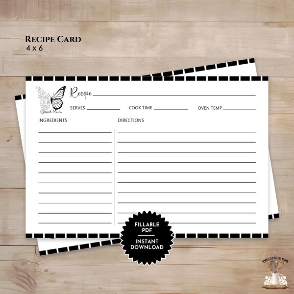 Lined Recipe Cards - Etsy