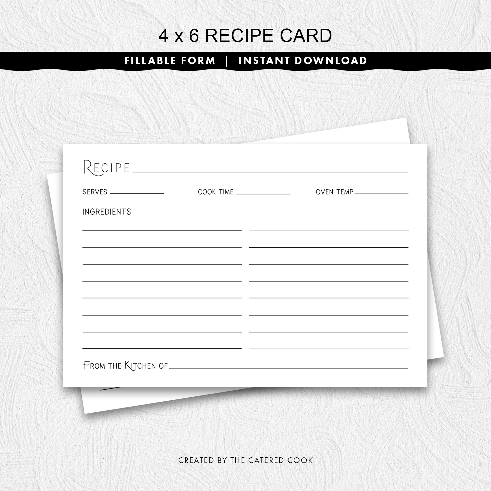 Recipe Binder for 4x6 Cards - Etsy