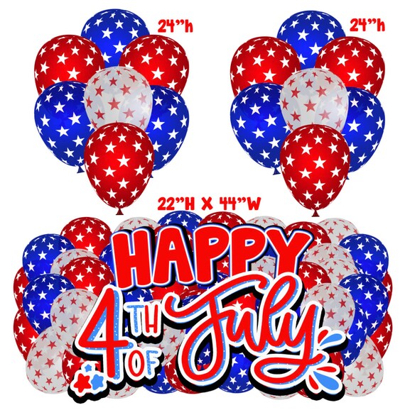 Fourth of July Balloons Red White Blue Balloon Bundle - Etsy