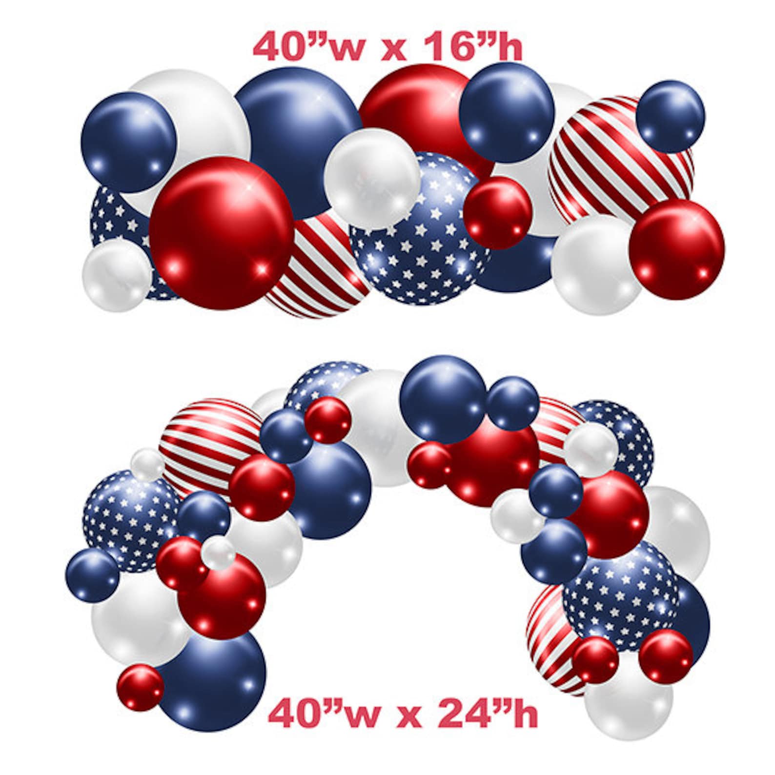 Meri Meri Red White Blue Balloon Arch Set