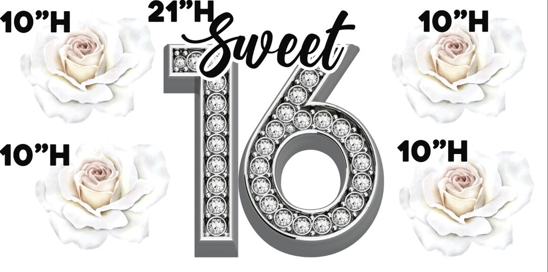 Sweet 16 Pink Roses Sweet 16 Diamond | Birthday | Sixteen | Pink Roses Yard Card Set - UV ...