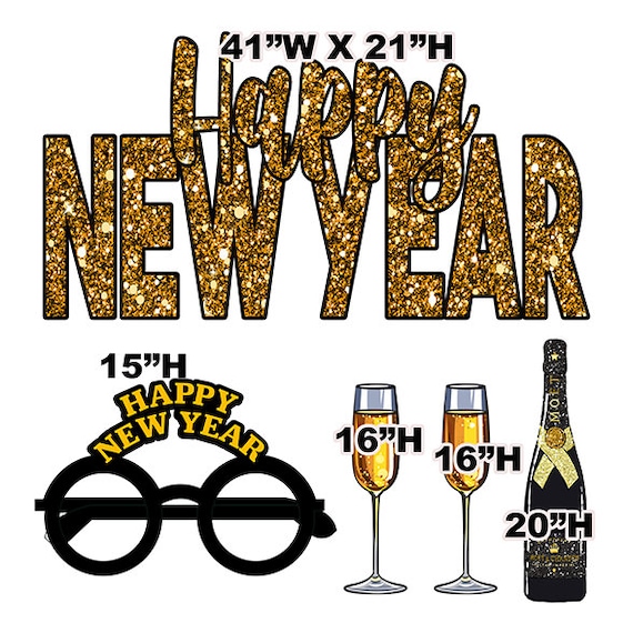Happy New Year Yard Cardsuv High Resolution Coroplast Etsy