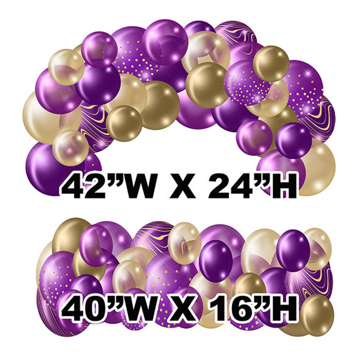 Purple and Gold Balloon Arch Balloon Skirt Balloon Etsy