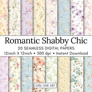 Romantico Shabby Chic Stampabile Carta Senza Cuciture Floreale Rose Digitale Vintage Scrapbook Carta Fiore Junk Journal Cottagecore Antico Effimero