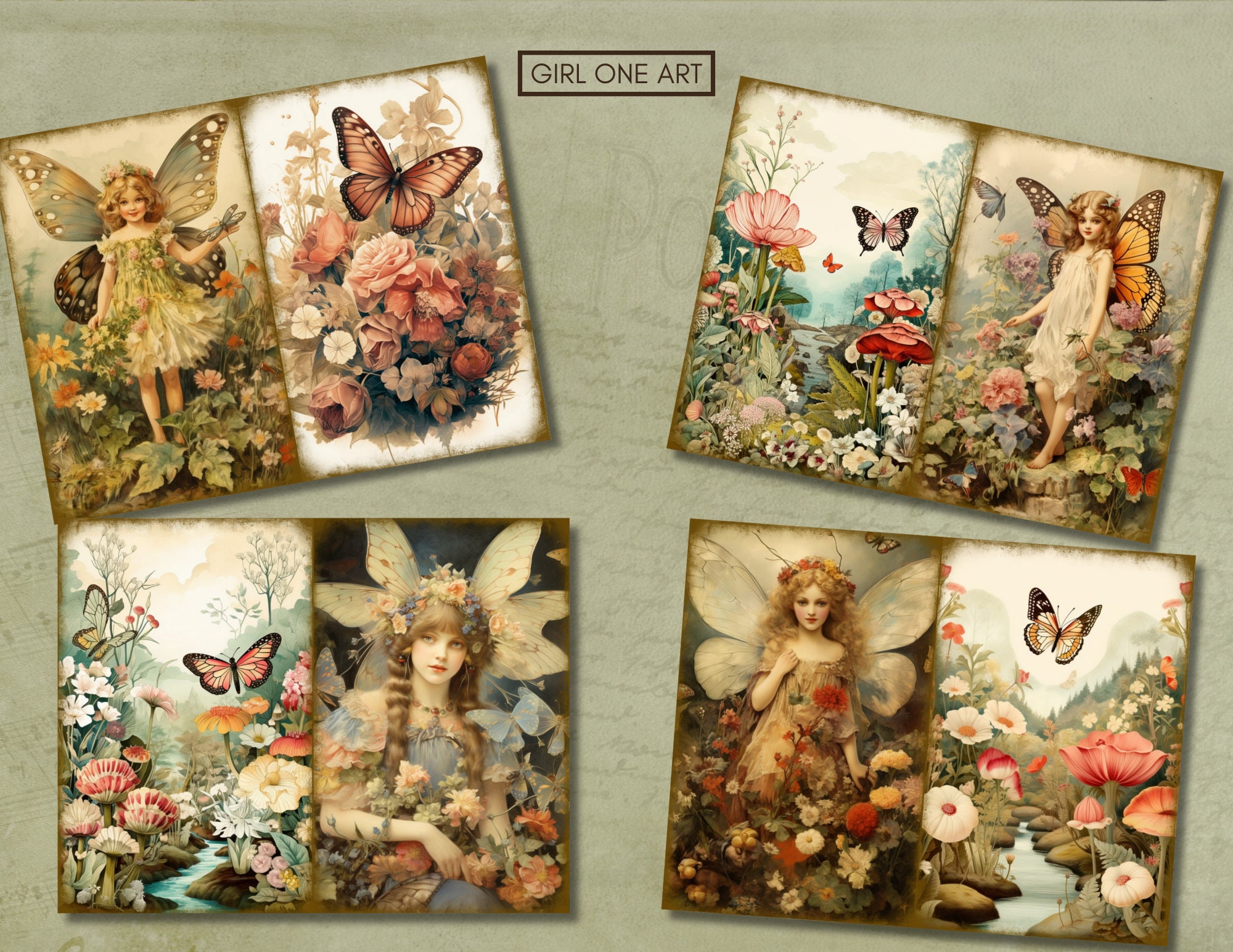 Fairy Garden Junk Journal Kit Instant Download Digital Scrapbook Paper ...