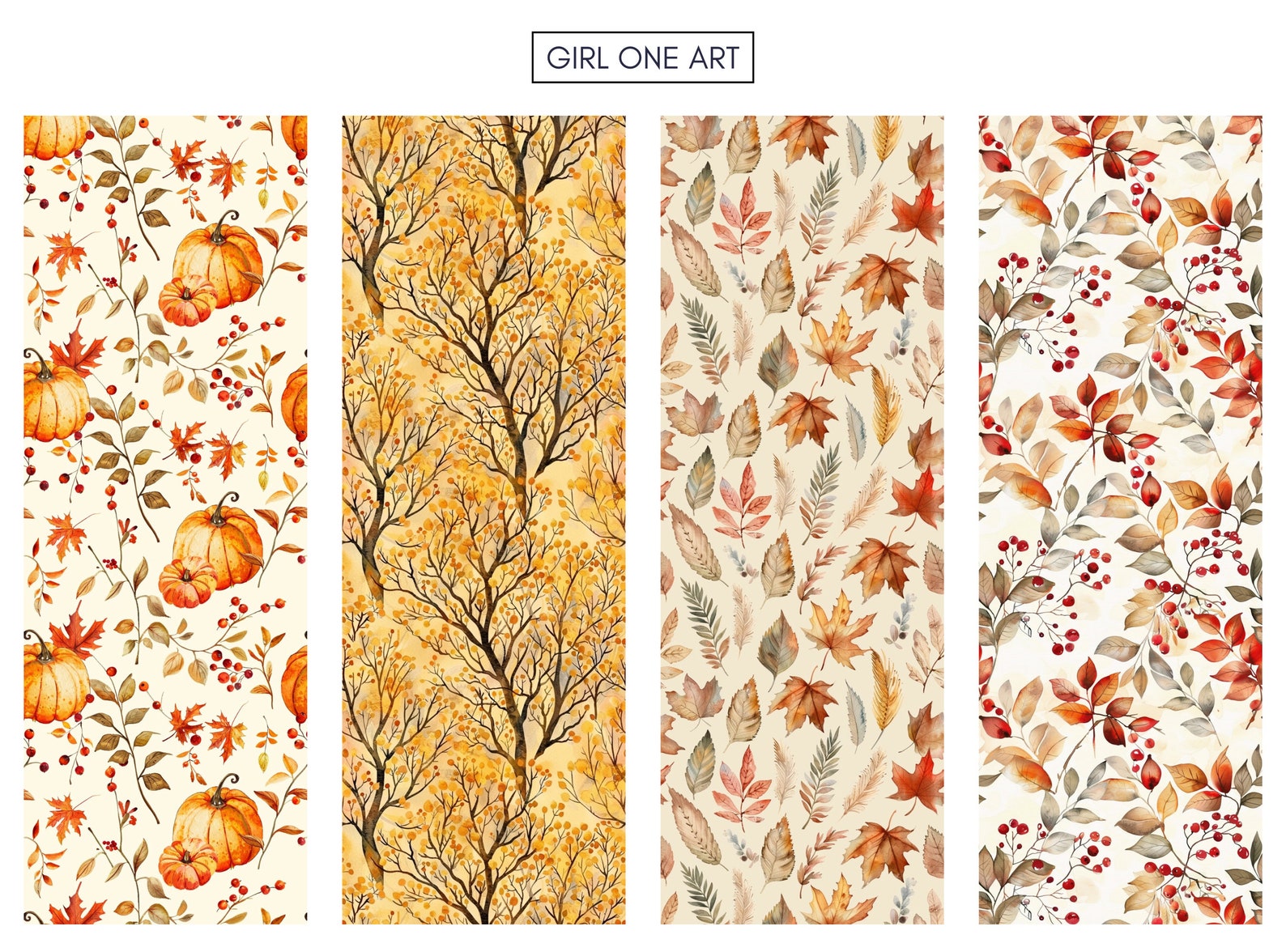 Autumn Printable Paper Seamless Fall Leaves Junk Journal Digital ...