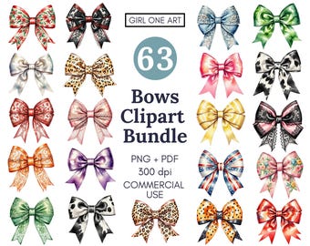 Coquette Ribbon Bow Clipart Bundle: Pink & Lace Pretty Hairbow Gothic Gift Bows (Digital Download, Commercial Use Included)