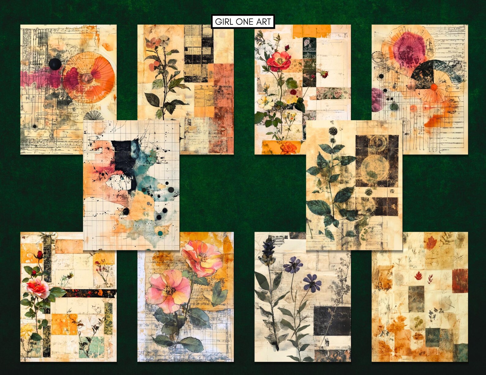 Mixed Media Grunge Junk Journal Pages: Industrial Steampunk Ephemera ...