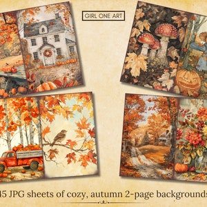 Cozy Autumn Junk Journal Kit, Vintage Fall Ephemera, Printable ...