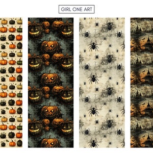 Vintage Halloween Digital Papers Seamless Commercial Use Instant Download Junk Journal Party Invitations Sublimation Wall Art Cricut Design image 6