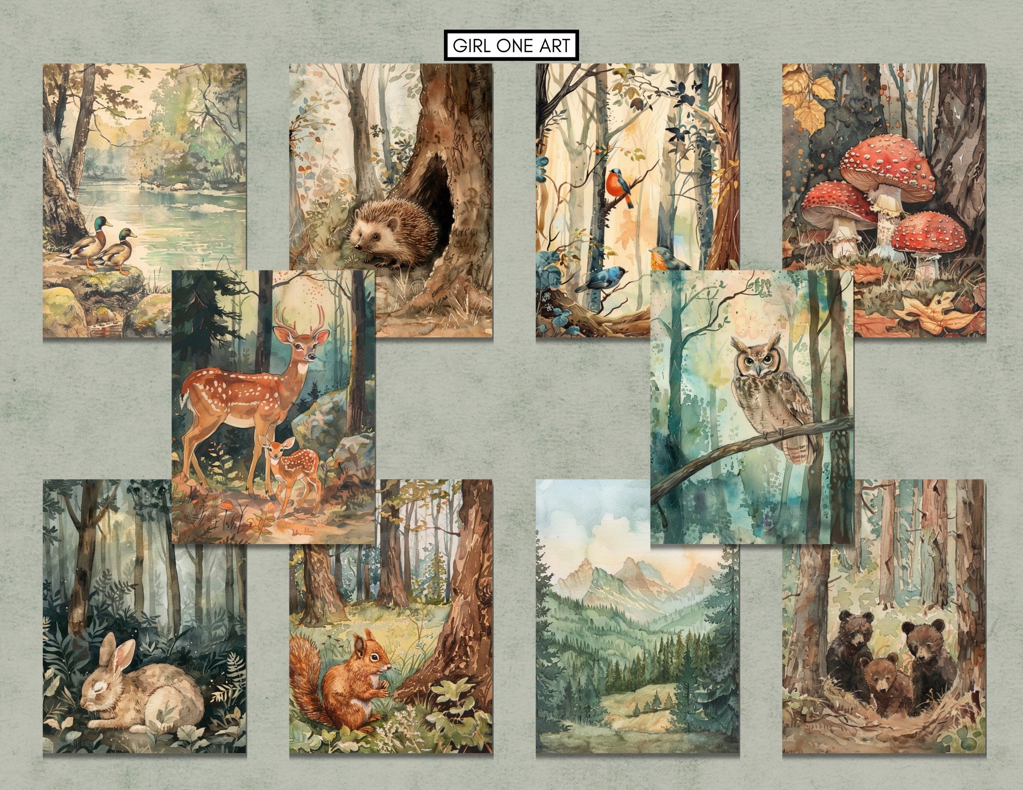 Woodland Junk Journal Pages Digital Download Scrapbook Paper Forest ...