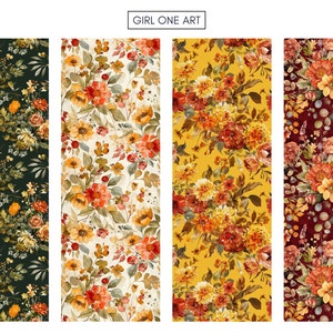 Autumn Florals Printable Paper Bundle Seamless Fall Junk Journal ...