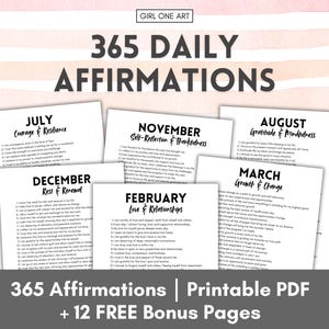 365 tägliche Affirmationen Bundle Printable Achtsamkeit Selbstfürsorge Anfänger Journaling Mental Gesundheit Schattenarbeit Vergebung Positivität Wachstum